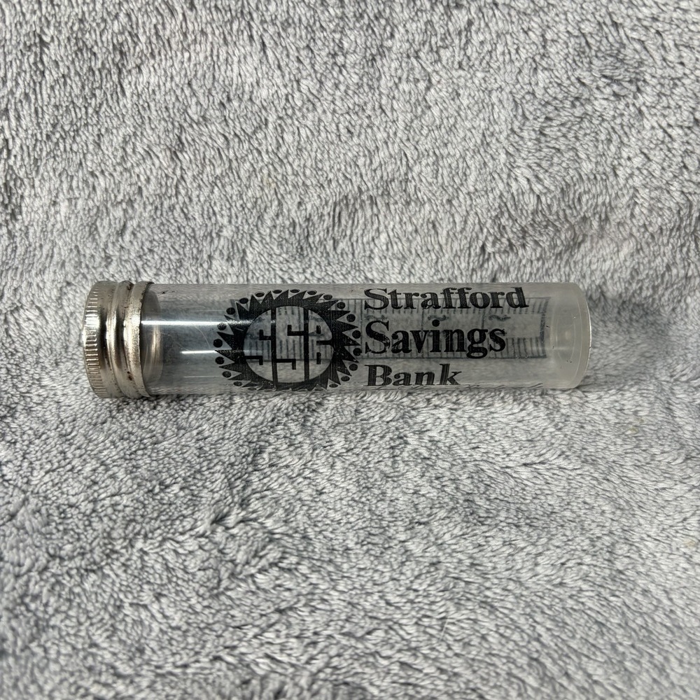 Vintage Dime Coin Bank Tube Strafford Savings Bank